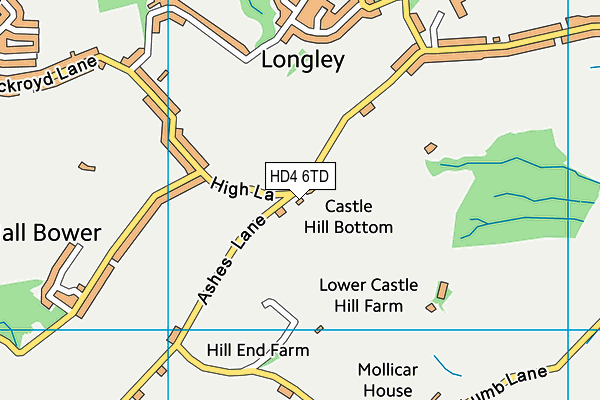 HD4 6TD map - OS VectorMap District (Ordnance Survey)