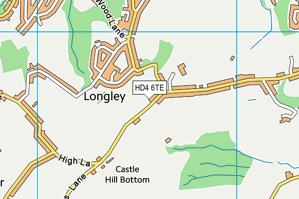 HD4 6TE map - OS VectorMap District (Ordnance Survey)