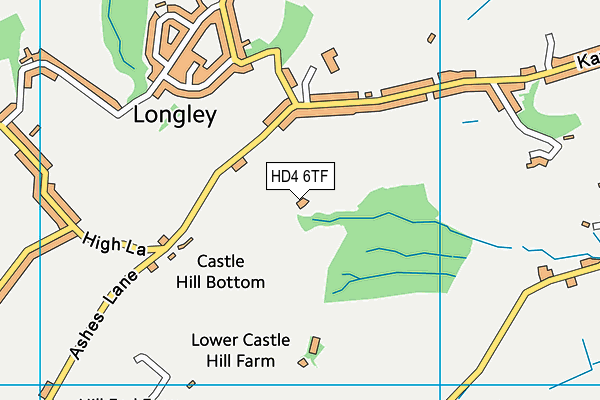 HD4 6TF map - OS VectorMap District (Ordnance Survey)