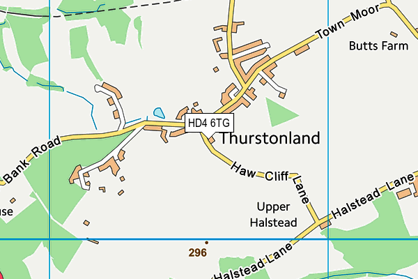 HD4 6TG map - OS VectorMap District (Ordnance Survey)