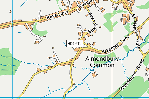 HD4 6TJ map - OS VectorMap District (Ordnance Survey)