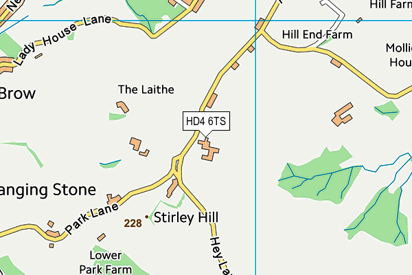 HD4 6TS map - OS VectorMap District (Ordnance Survey)