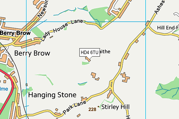 HD4 6TU map - OS VectorMap District (Ordnance Survey)