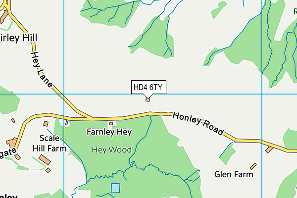 HD4 6TY map - OS VectorMap District (Ordnance Survey)