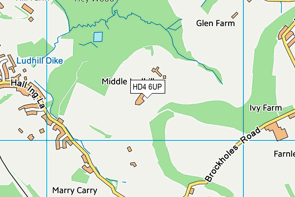 HD4 6UP map - OS VectorMap District (Ordnance Survey)