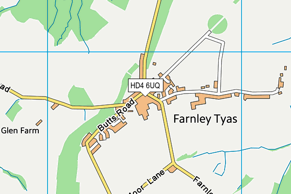 HD4 6UQ map - OS VectorMap District (Ordnance Survey)