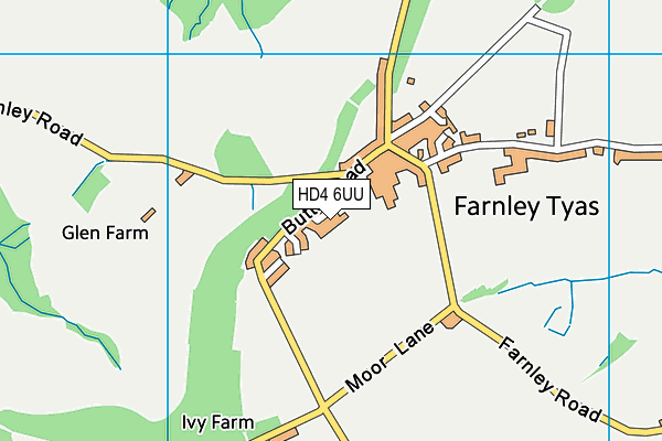 HD4 6UU map - OS VectorMap District (Ordnance Survey)