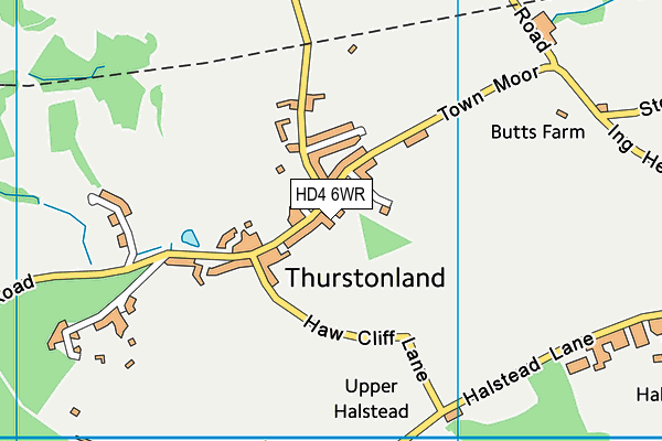 HD4 6WR map - OS VectorMap District (Ordnance Survey)