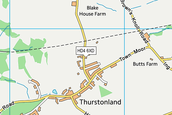 Thurstonland Cricket Club map (HD4 6XD) - OS VectorMap District (Ordnance Survey)