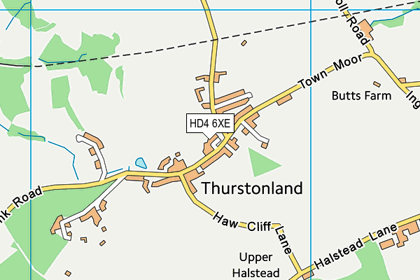 HD4 6XE map - OS VectorMap District (Ordnance Survey)