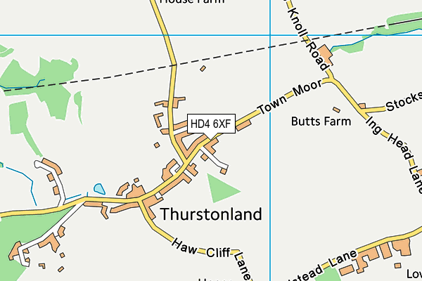 HD4 6XF map - OS VectorMap District (Ordnance Survey)