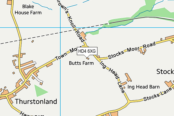 HD4 6XG map - OS VectorMap District (Ordnance Survey)