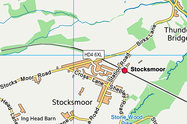 HD4 6XL map - OS VectorMap District (Ordnance Survey)