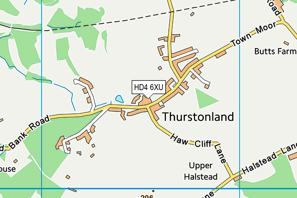 HD4 6XU map - OS VectorMap District (Ordnance Survey)