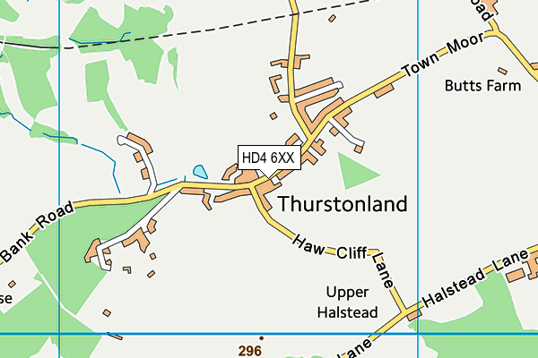 HD4 6XX map - OS VectorMap District (Ordnance Survey)