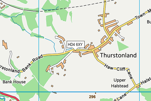 HD4 6XY map - OS VectorMap District (Ordnance Survey)