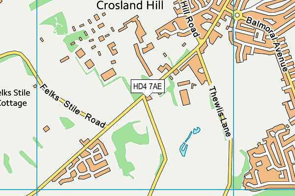 HD4 7AE map - OS VectorMap District (Ordnance Survey)