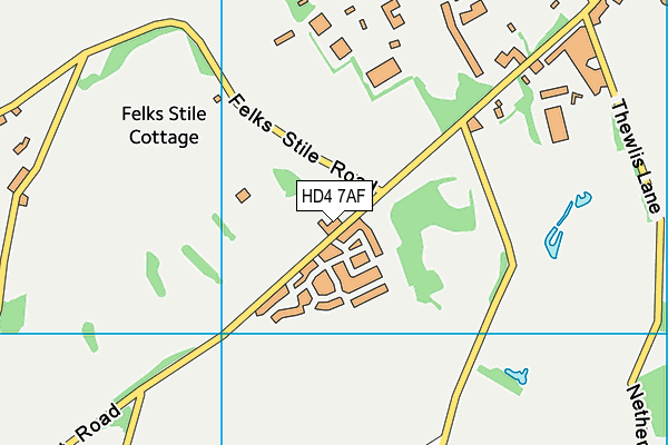 Crosland Heath Golf Club map (HD4 7AF) - OS VectorMap District (Ordnance Survey)