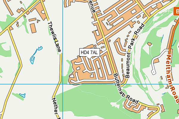 HD4 7AL map - OS VectorMap District (Ordnance Survey)