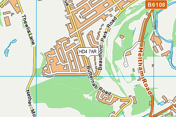 HD4 7AR map - OS VectorMap District (Ordnance Survey)