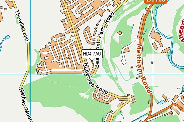 HD4 7AU map - OS VectorMap District (Ordnance Survey)