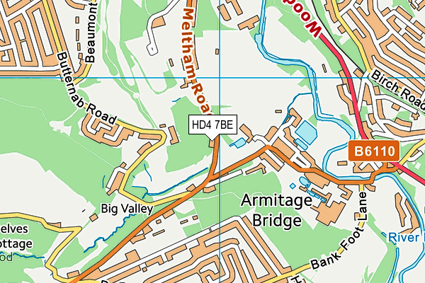 HD4 7BE map - OS VectorMap District (Ordnance Survey)