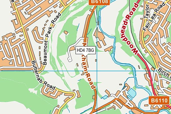 HD4 7BG map - OS VectorMap District (Ordnance Survey)