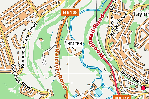 HD4 7BH map - OS VectorMap District (Ordnance Survey)