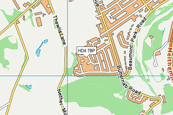 HD4 7BP map - OS VectorMap District (Ordnance Survey)