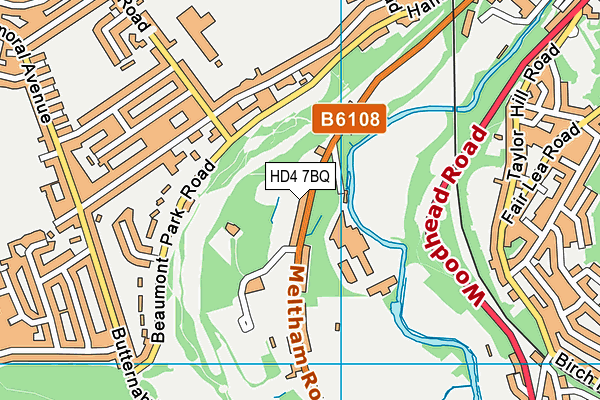 HD4 7BQ map - OS VectorMap District (Ordnance Survey)
