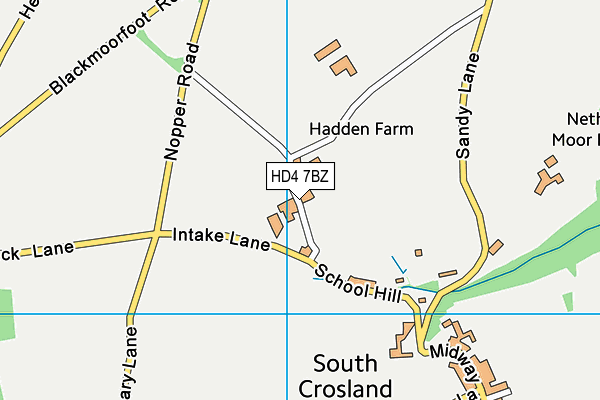 HD4 7BZ map - OS VectorMap District (Ordnance Survey)