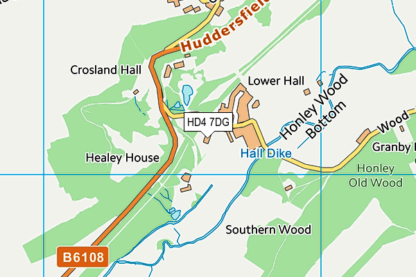 HD4 7DG map - OS VectorMap District (Ordnance Survey)