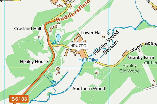 HD4 7DQ map - OS VectorMap District (Ordnance Survey)