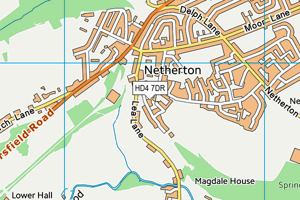 HD4 7DR map - OS VectorMap District (Ordnance Survey)