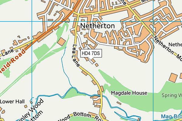 HD4 7DS map - OS VectorMap District (Ordnance Survey)