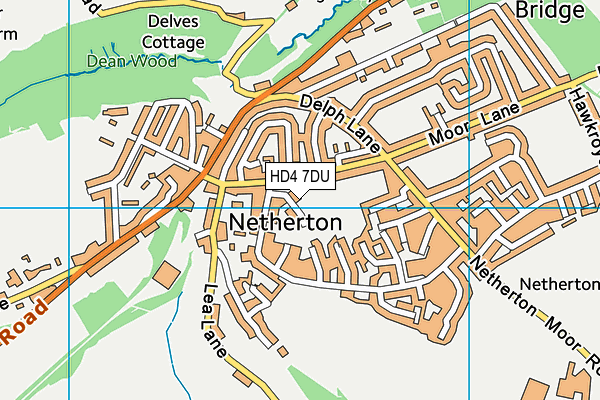 HD4 7DU map - OS VectorMap District (Ordnance Survey)