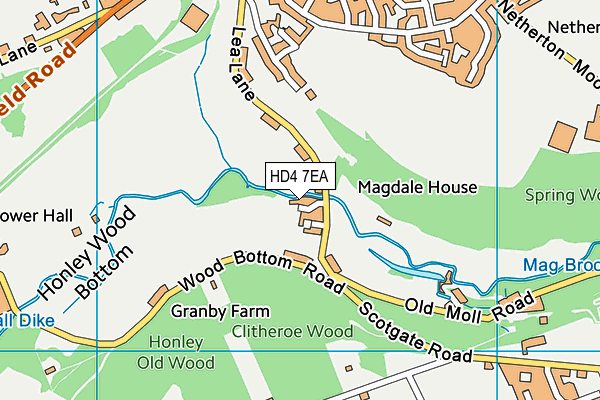 HD4 7EA map - OS VectorMap District (Ordnance Survey)