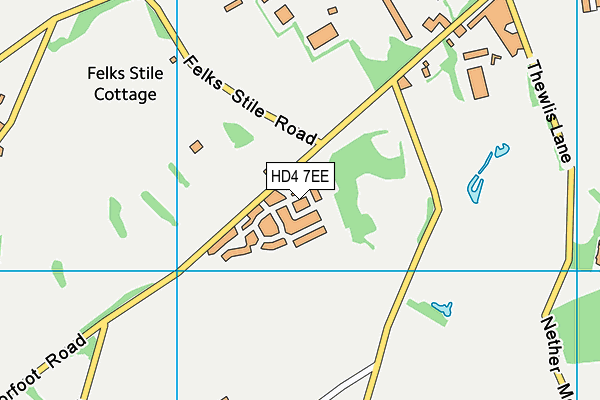 HD4 7EE map - OS VectorMap District (Ordnance Survey)
