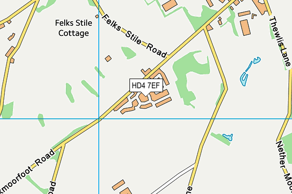 HD4 7EF map - OS VectorMap District (Ordnance Survey)