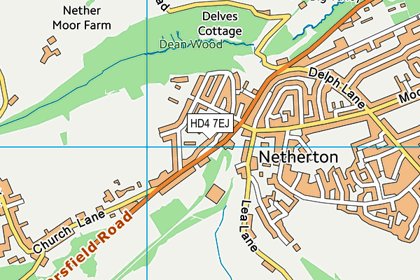 HD4 7EJ map - OS VectorMap District (Ordnance Survey)