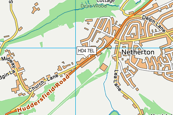 HD4 7EL map - OS VectorMap District (Ordnance Survey)