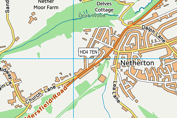 HD4 7EN map - OS VectorMap District (Ordnance Survey)