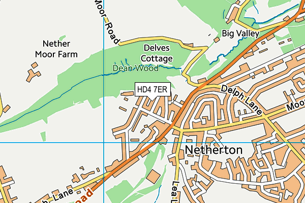 HD4 7ER map - OS VectorMap District (Ordnance Survey)