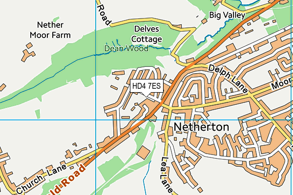 HD4 7ES map - OS VectorMap District (Ordnance Survey)