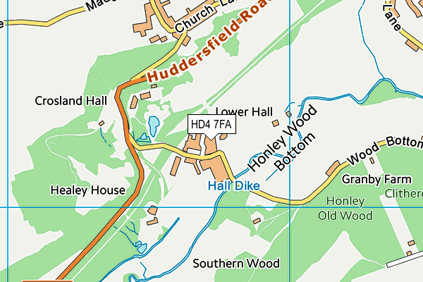 HD4 7FA map - OS VectorMap District (Ordnance Survey)