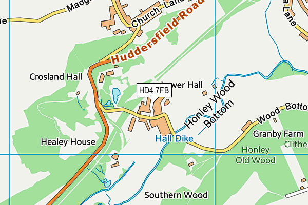 HD4 7FB map - OS VectorMap District (Ordnance Survey)