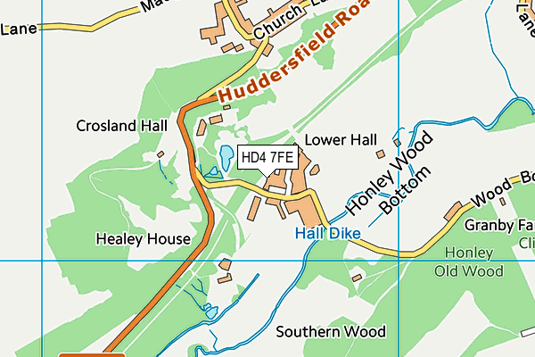 HD4 7FE map - OS VectorMap District (Ordnance Survey)