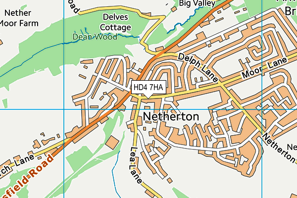 HD4 7HA map - OS VectorMap District (Ordnance Survey)