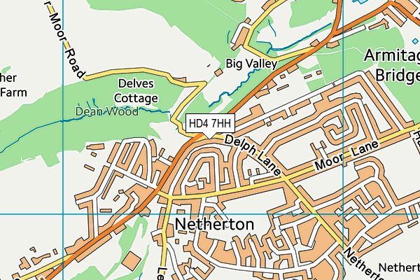 HD4 7HH map - OS VectorMap District (Ordnance Survey)