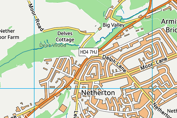 HD4 7HJ map - OS VectorMap District (Ordnance Survey)